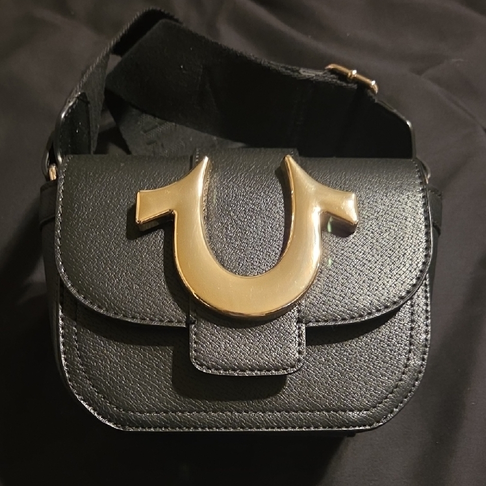 True Religion Crossbody Bag with Gold Accent